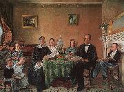 Henry F Darby Reverend John Atwood and his Family oil on canvas